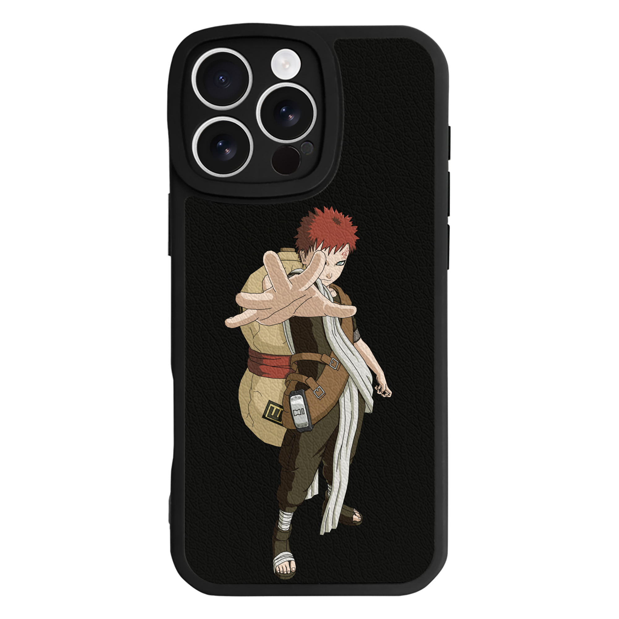 （画像用） NARUTO -ナルト- ガアラ Gaara 【iPhone 16シリーズ対応】シリコンスマホケース（レザー調） 材質：シリコン